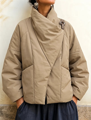 Oda | Asymmetric Draped Padded Jacket