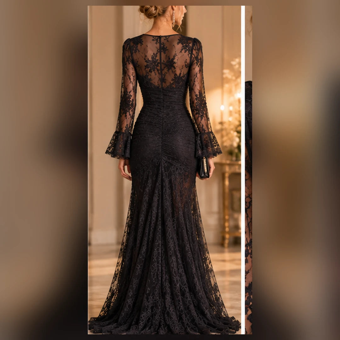 A ruched bodice that shapes the waist