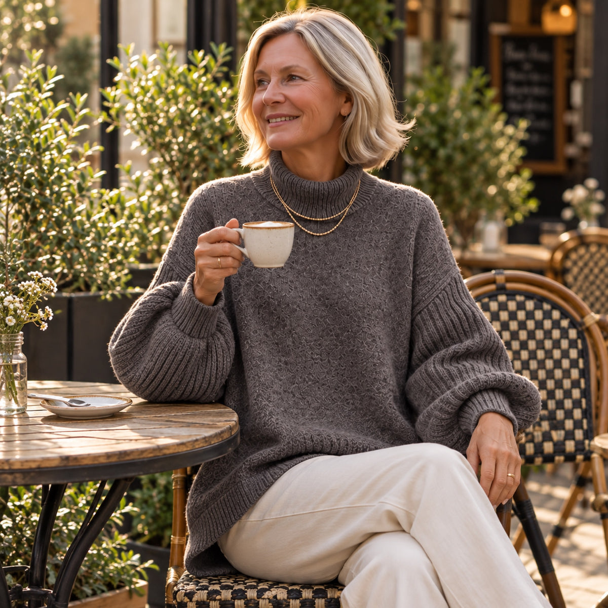 A turtleneck that keeps you cozy